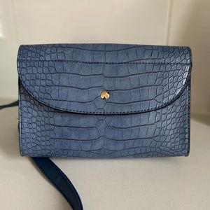 Navy Exotic Print Purse